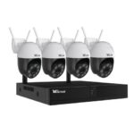 Nvr Bullet – caméra IP de vidéosurveillance à suivi automatique, Kit Wifi 4ch 5MP PTZ Plug AND Play Audio