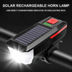 Lampe solaire rechargeable avec sonnette alarme 2000mah