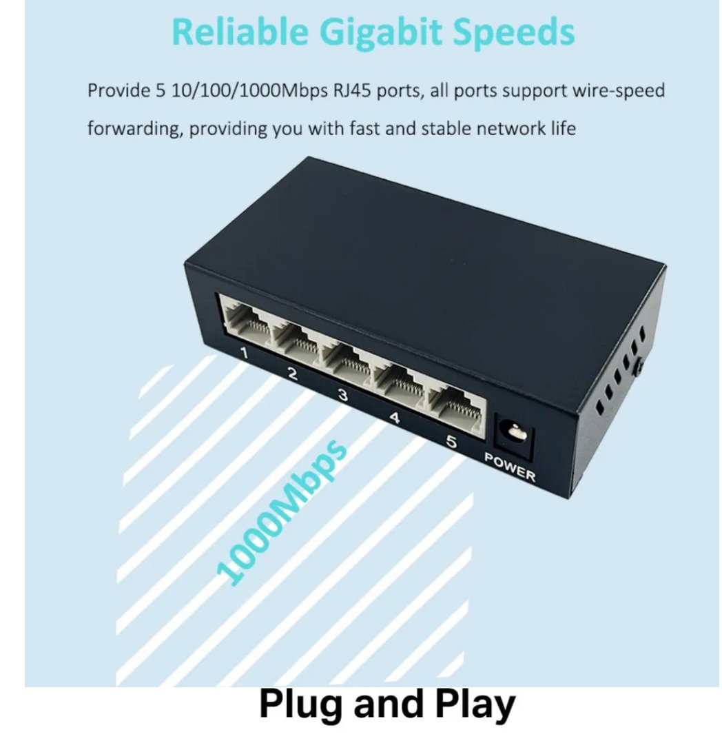 Commutateur Ethernet Gigabit 5 ports en métal – Image 2